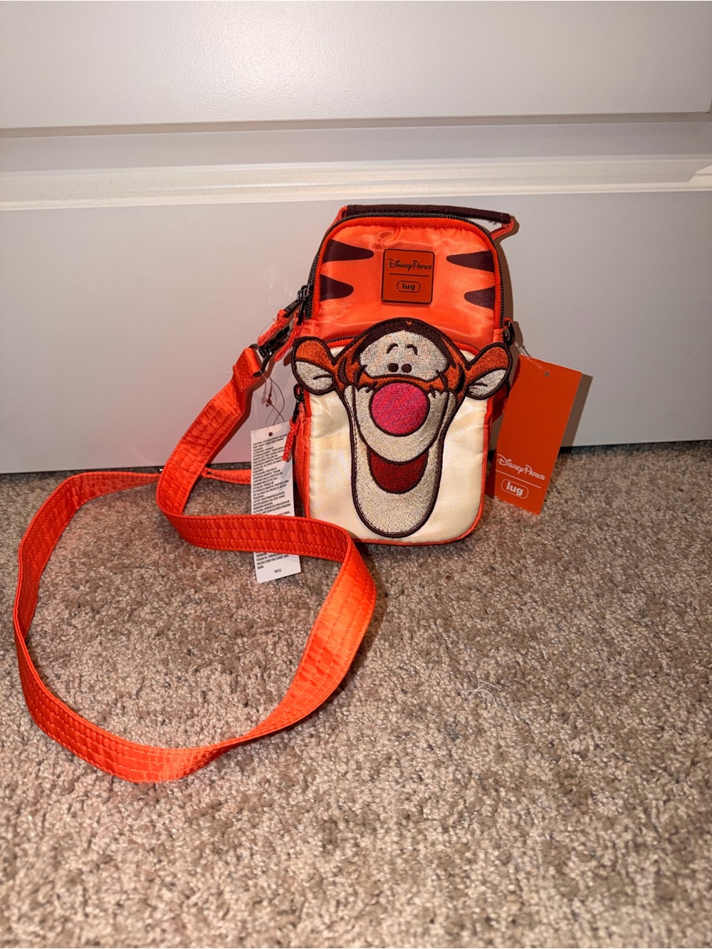 Disney Tigger Crossbody Bag in Bright Orange with Cream Accent